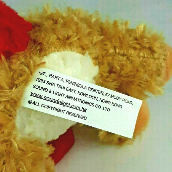 8″ Plush Puppy Dog Brown Red Heart Ears - Picture 7 of 8